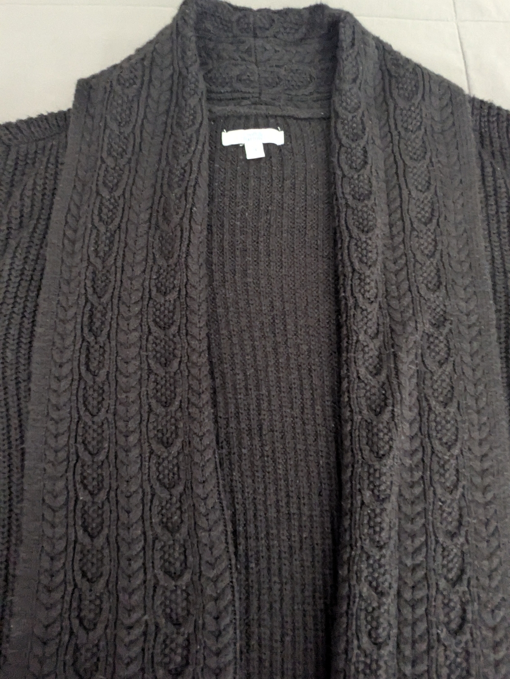 croft & barrow Black Cable-Knit Shawl Cardigan